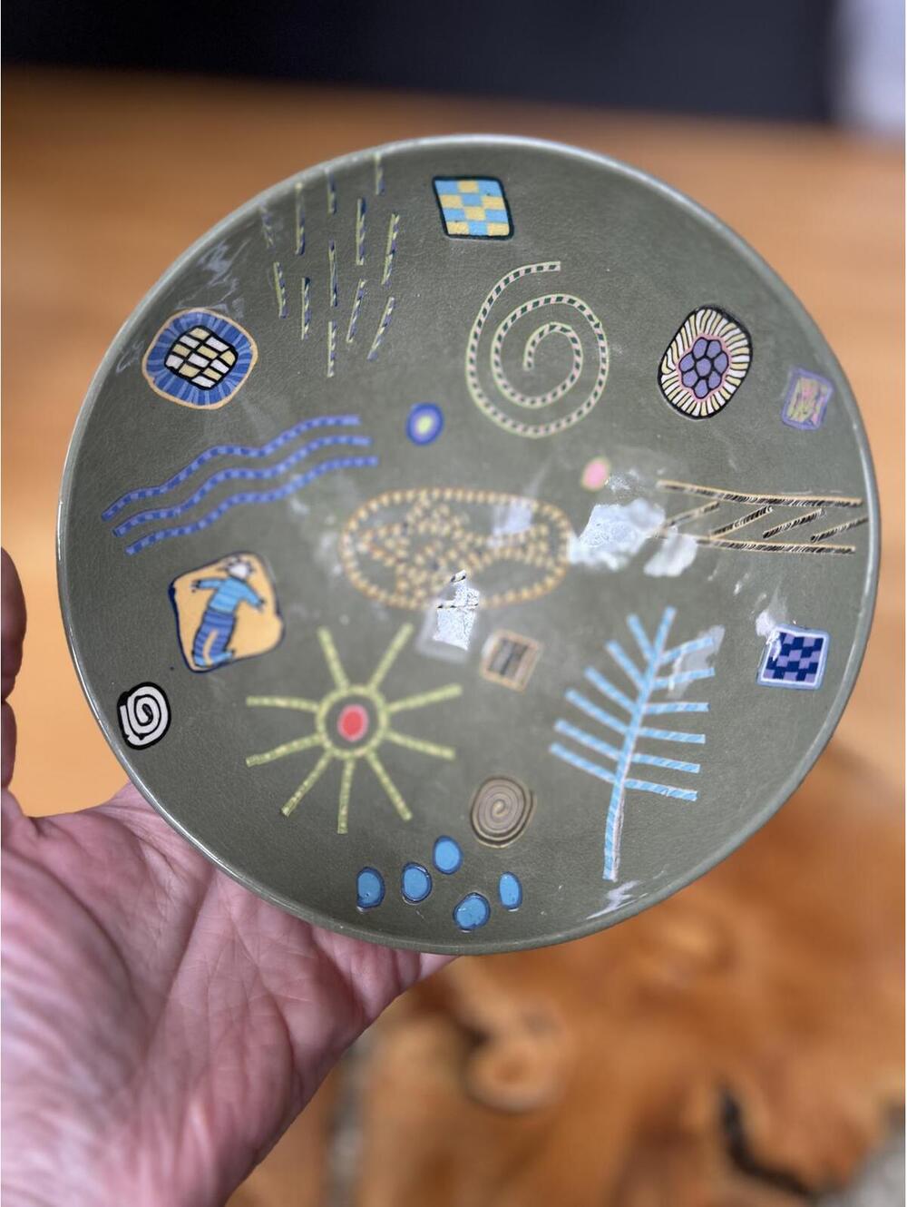Hand-Painted Ceramic Decorative Plate SIGNED